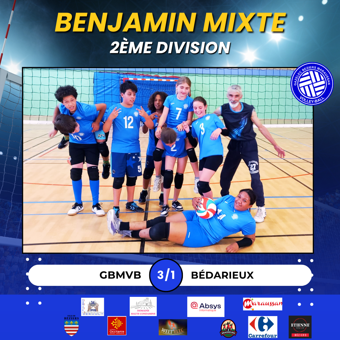 Victoire des benjamins mixtes face à bédarieux mixte
