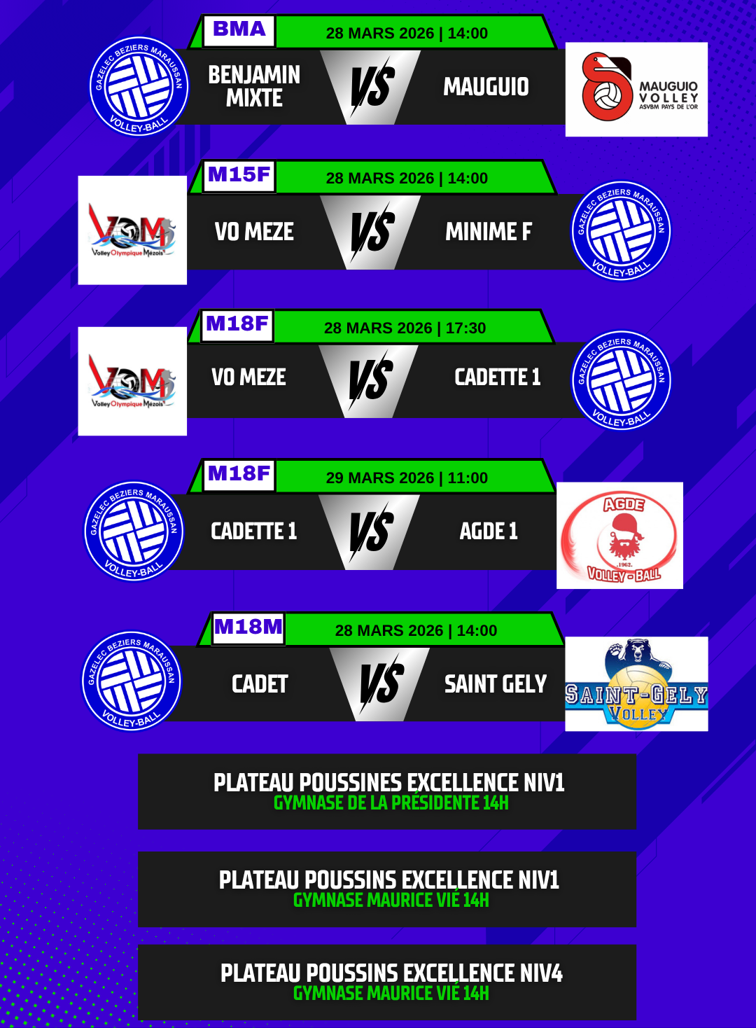 programme jeunes du 28 et 29 mars