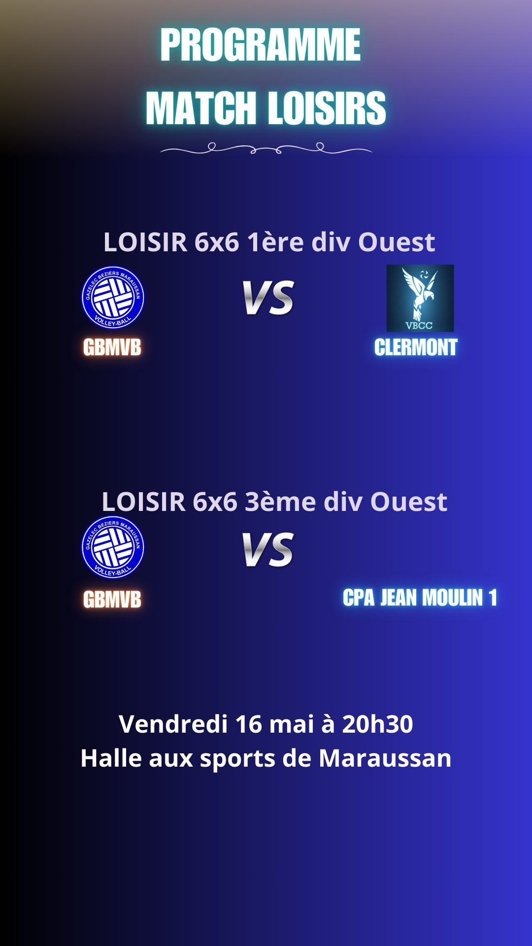 Programme Loisir pour le 16 mai