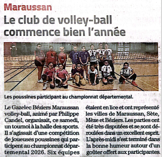 Midi Libre : le GBMVB a accueilli le plateau poussines.